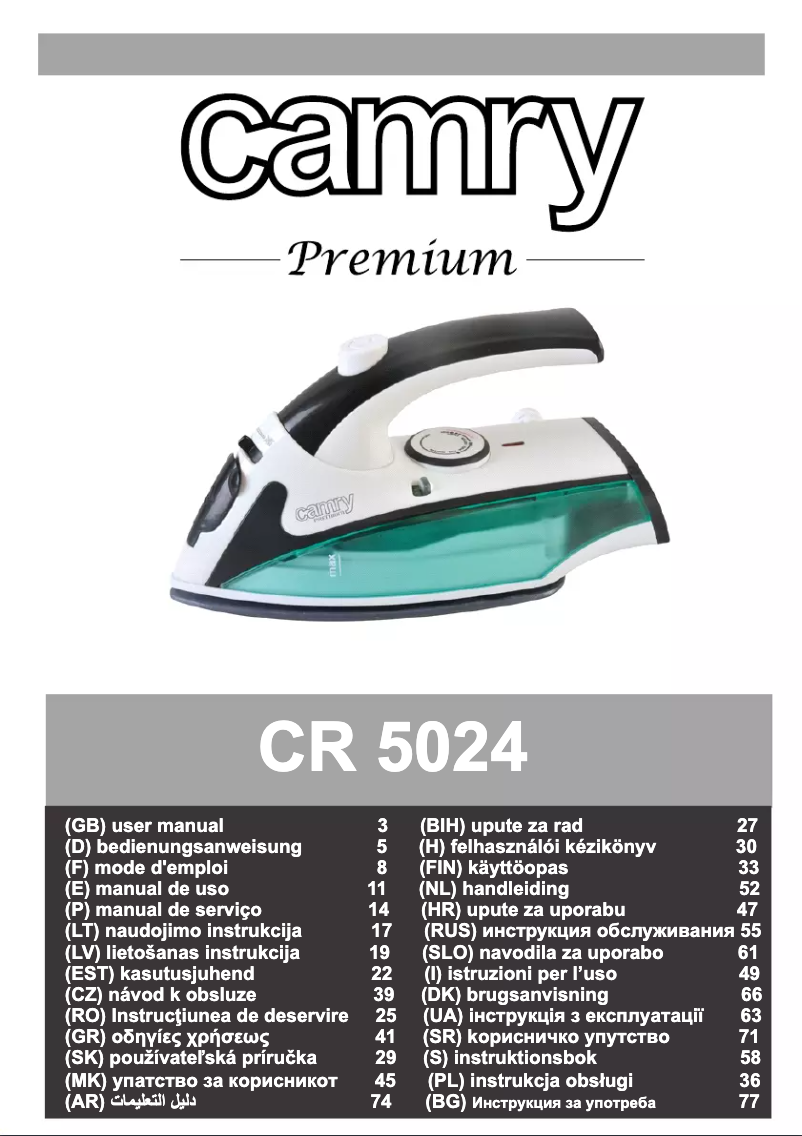 Página 1 del manual Manual de usuario Camry CR 5024