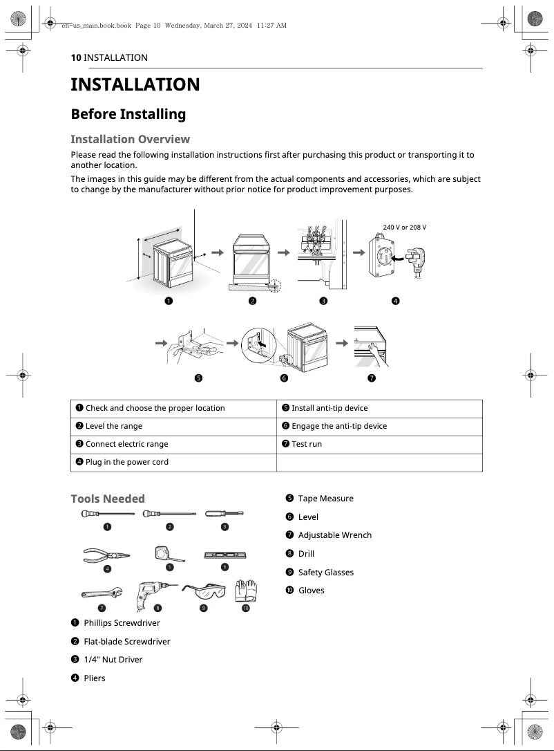 Imagen de la primera página del manual del dispositivo LWD3063ST