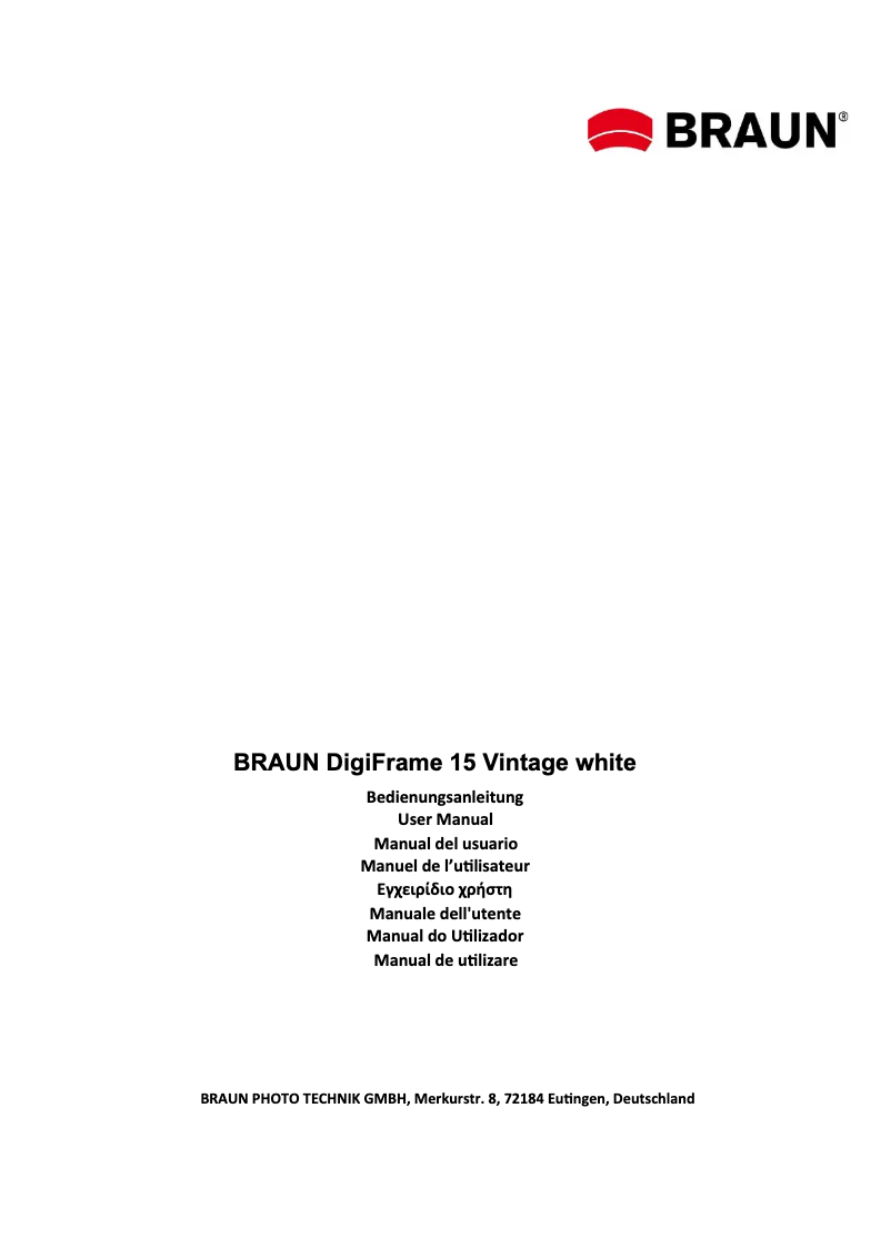 Página nº 1 - Manual de usuario Braun DigiFrame 15 Vintage