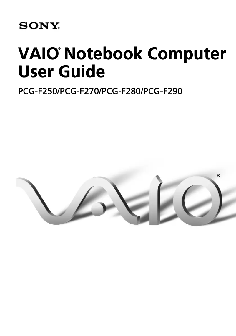 Imagen de la primera página del manual del dispositivo Vaio PCG-F280
