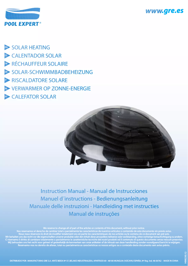 Página nº 1 - Manual de usuario Gre 90230 (CN)