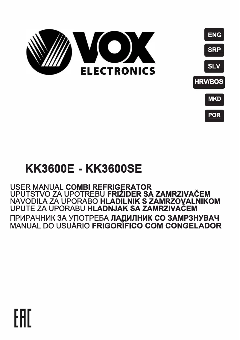 Imagen de la primera página del manual del dispositivo KK 3600 E