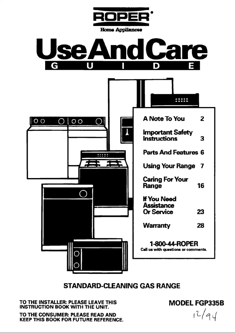Imagen de la primera página del manual del dispositivo FGP335BQ2