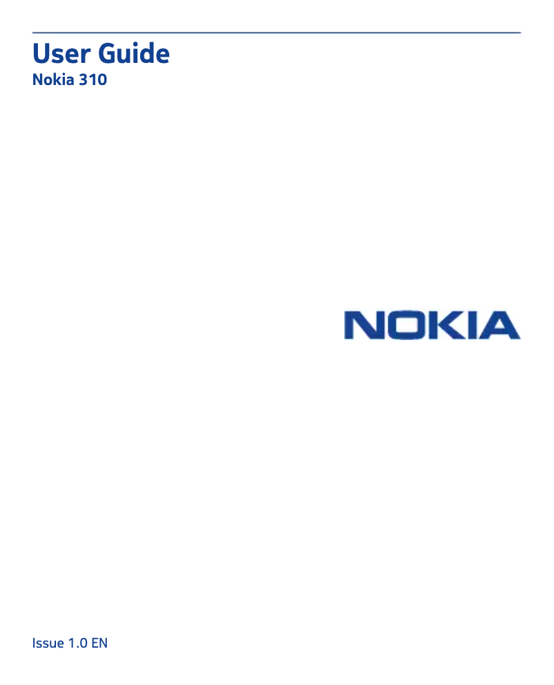 Imagen de la primera página del manual del dispositivo Asha 310