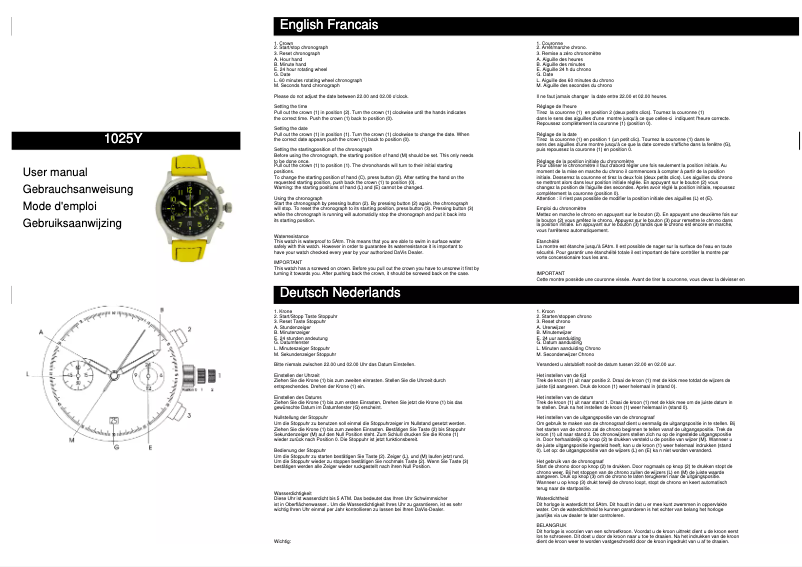 Imagen de la primera página del manual del dispositivo 1025Y