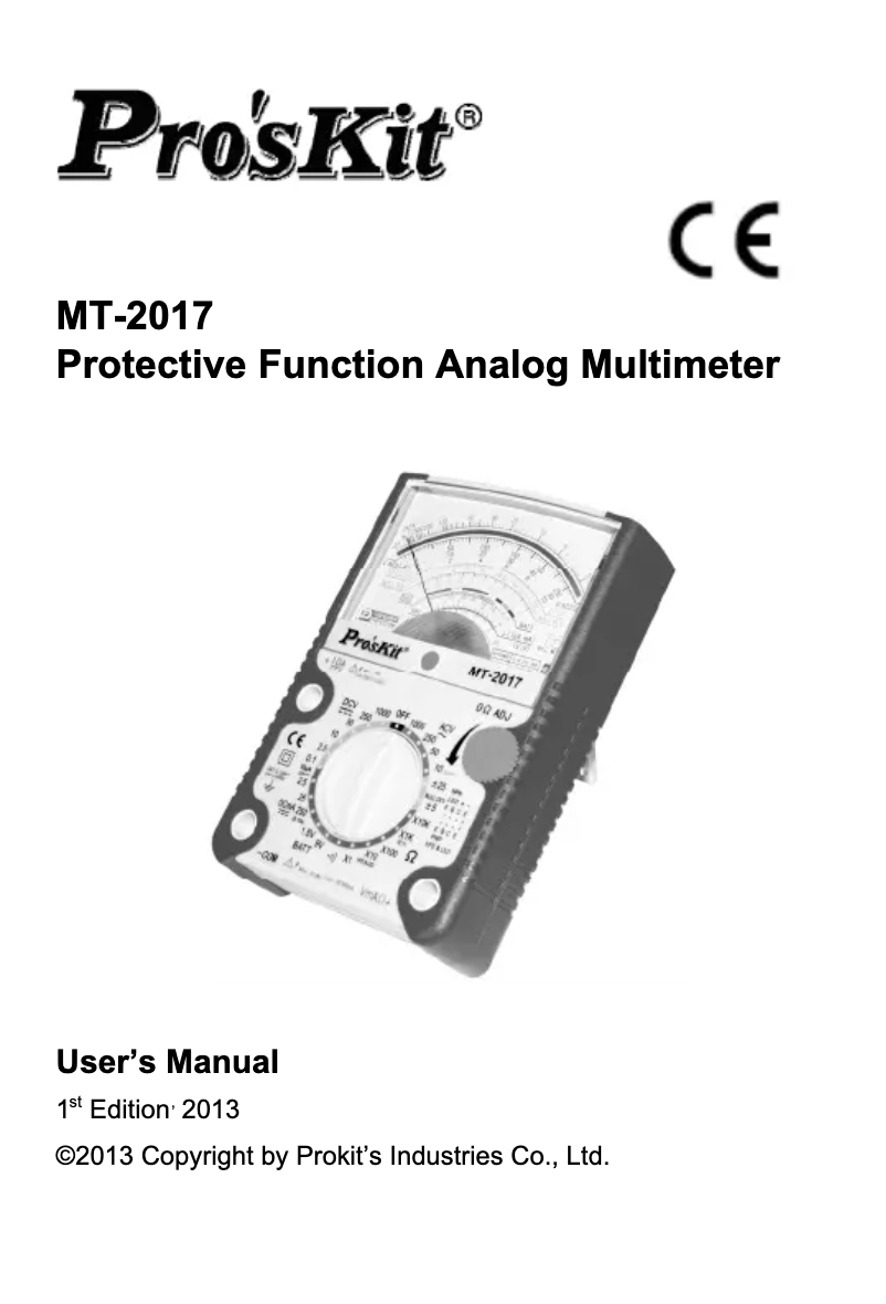 Imagen de la primera página del manual del dispositivo MT-2017