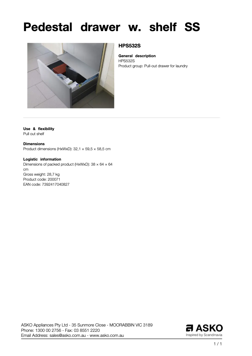 Imagen de la primera página del manual del dispositivo HPS532S