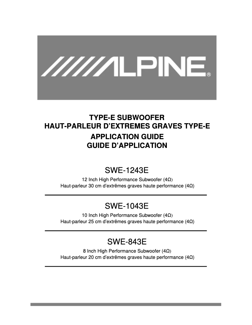 Página 1 del manual Manual de usuario Alpine SWE-1043E