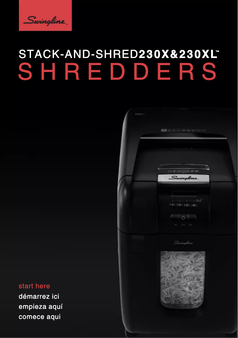 Imagen de la primera página del manual del dispositivo Stack-and-Shred 230X