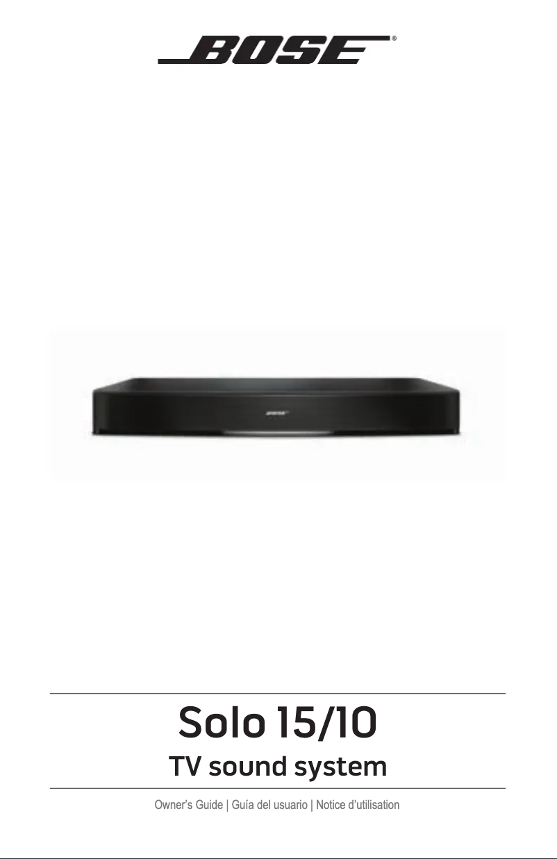 Página nº 1 - Manual de usuario Bose Solo TV 15