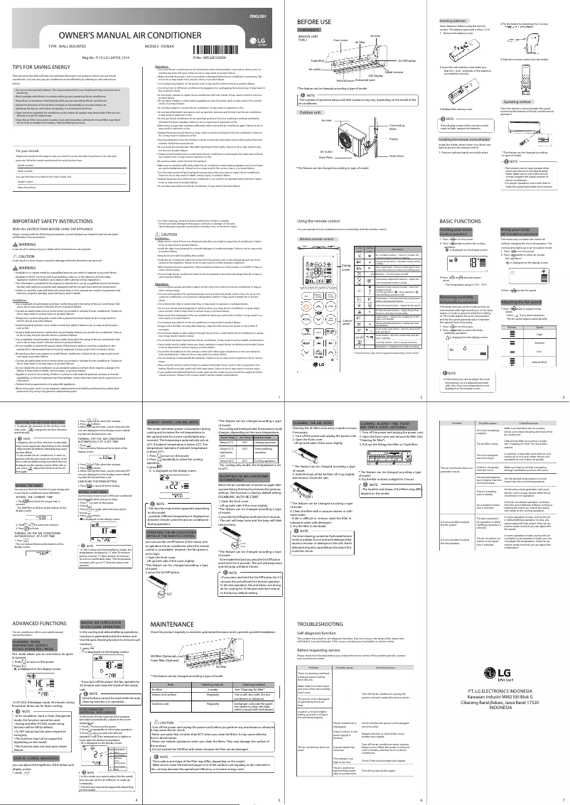 Página 1 del manual Manual de usuario LG F05NXA