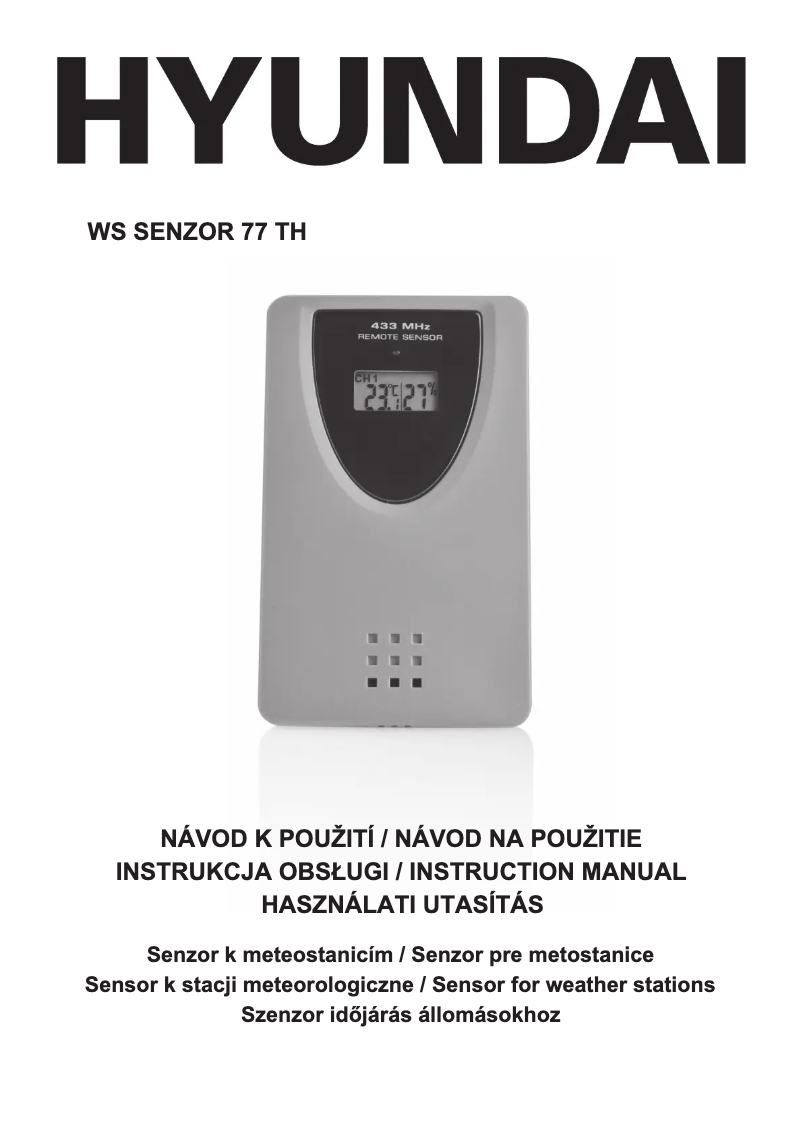 Imagen de la primera página del manual del dispositivo WS SENZOR 77