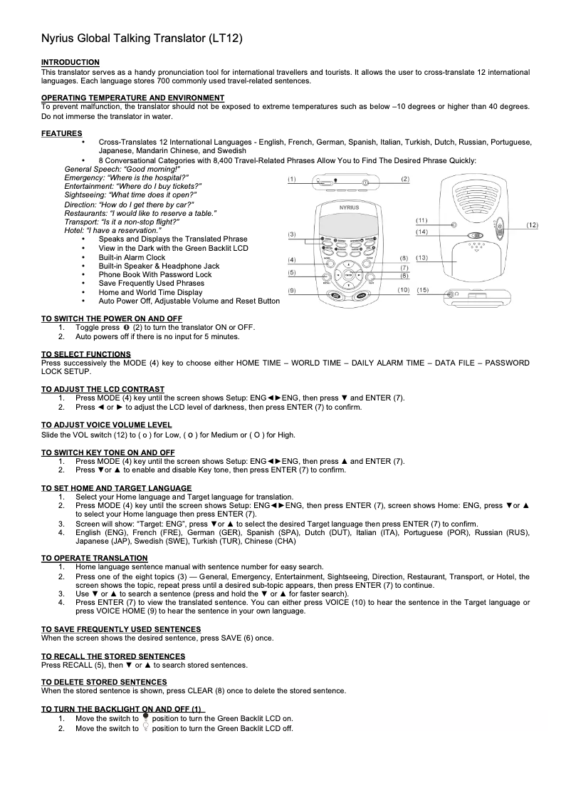 Página 1 del manual Manual de usuario Svat Global Talking Translator