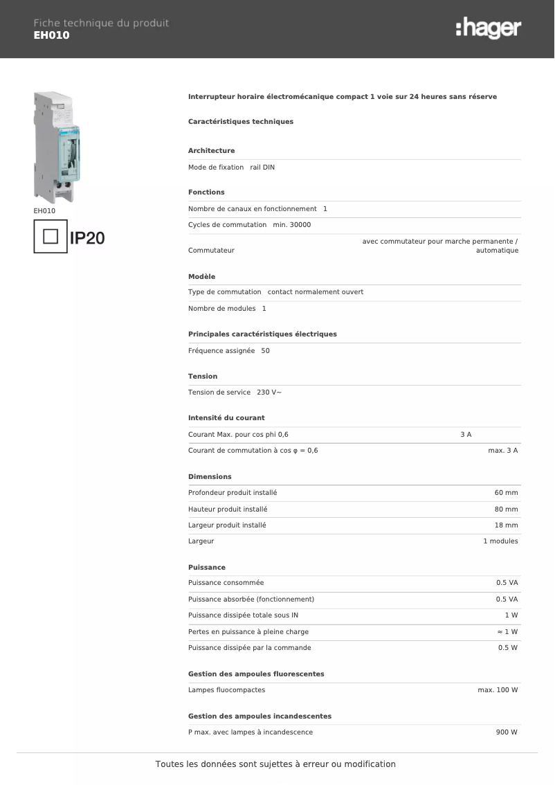 Imagen de la primera página del manual del dispositivo EH010