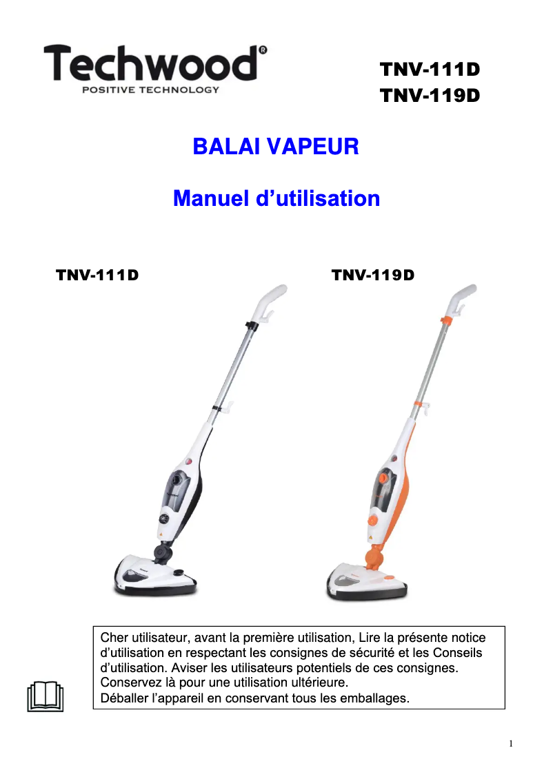 Imagen de la primera página del manual del dispositivo TNV-119D
