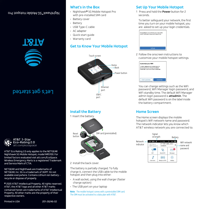 Página 1 del manual Guía de instalación Netgear Nighthawk MR5100
