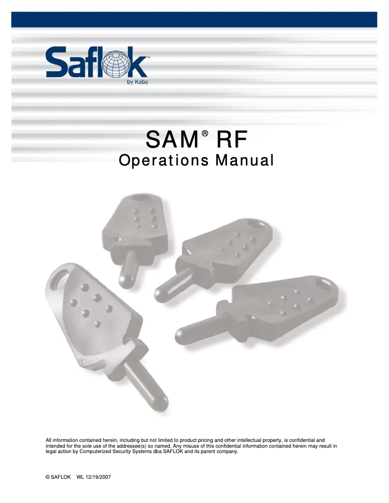 Página 1 del manual Manual de usuario Dormakaba Sam RF