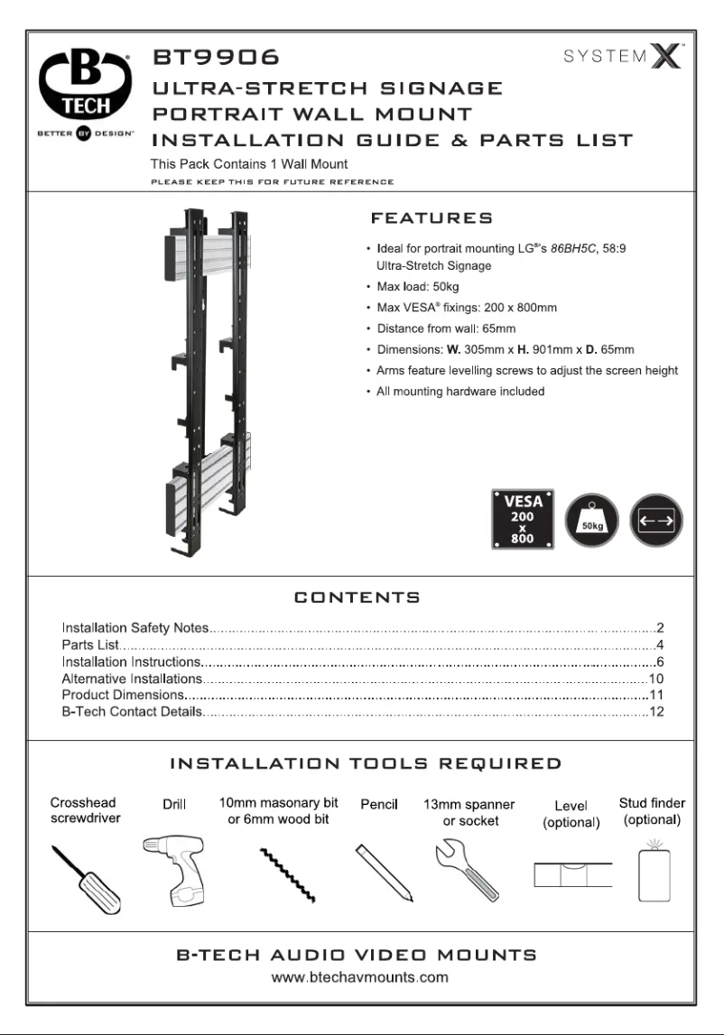 Página nº 1 - Manual de usuario B-Tech BT9906