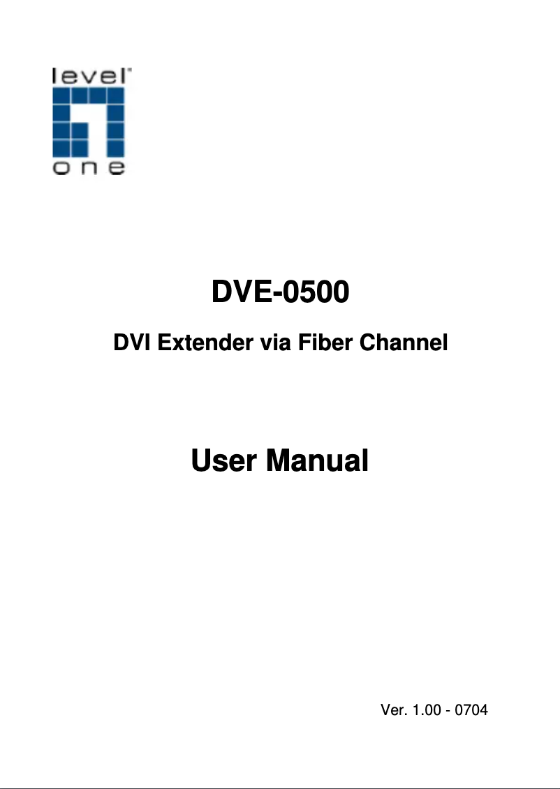 Imagen de la primera página del manual del dispositivo DVE-0500