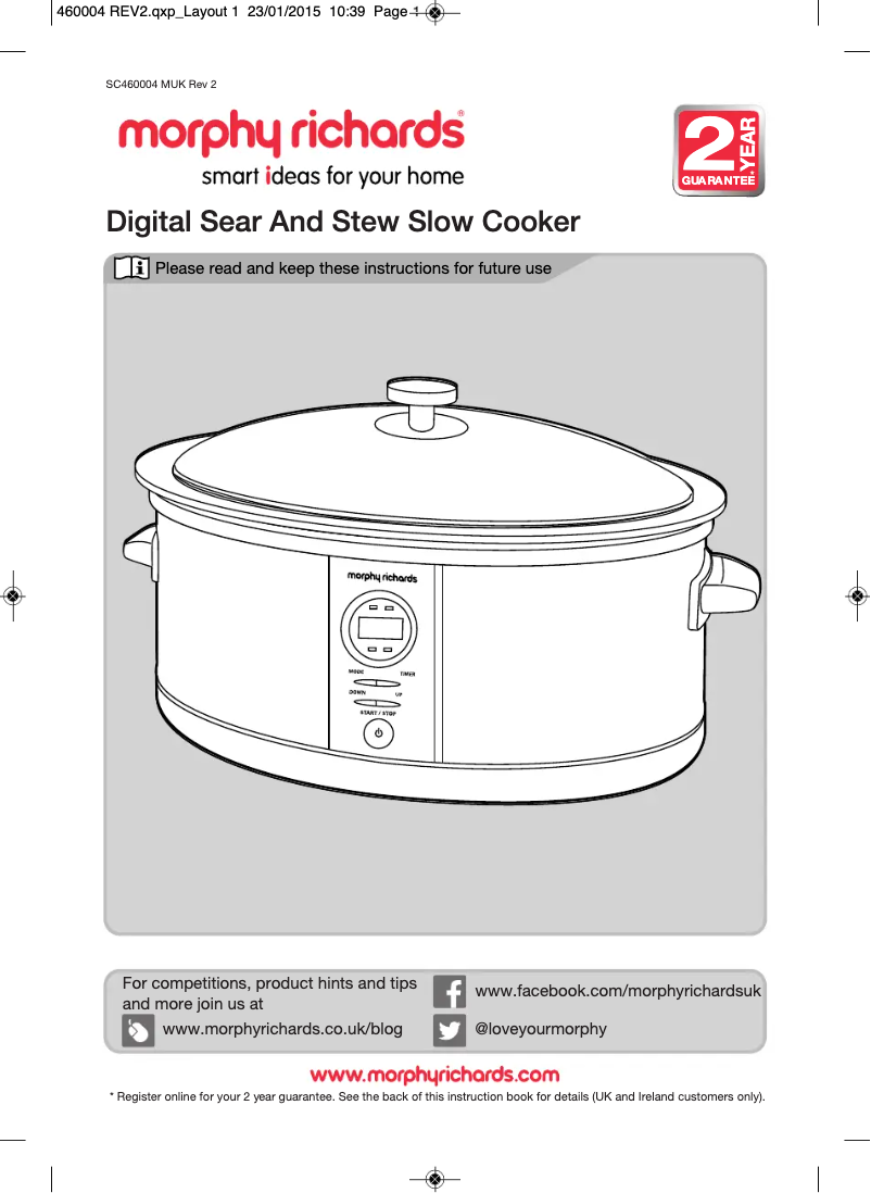 Imagen de la primera página del manual del dispositivo 460004