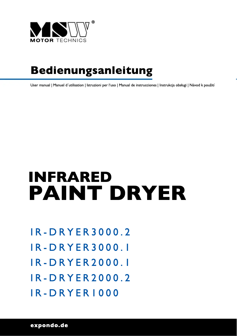 Imagen de la primera página del manual del dispositivo IR-DRYER3000.1