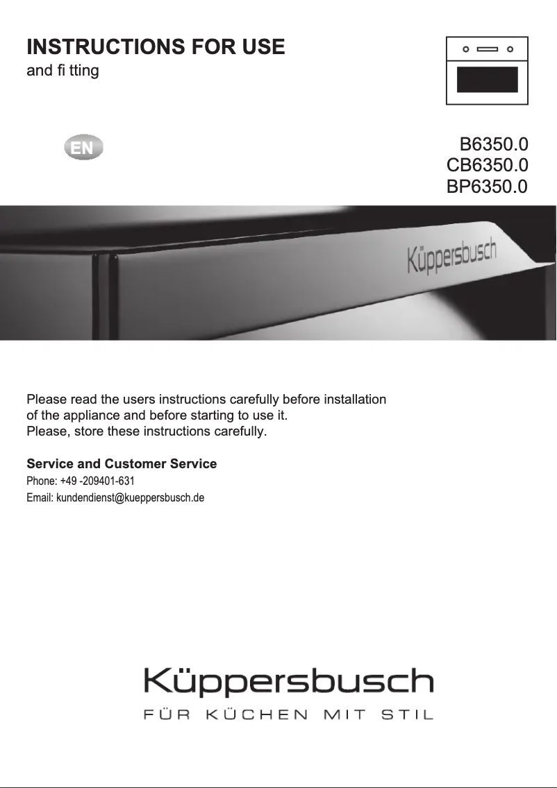 Página 1 del manual Manual de usuario Küppersbusch B6350.0S