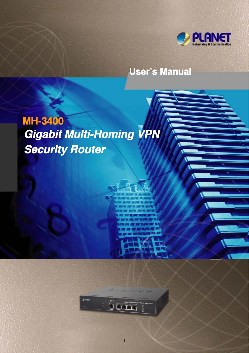 Imagen de la primera página del manual del dispositivo MH-3400