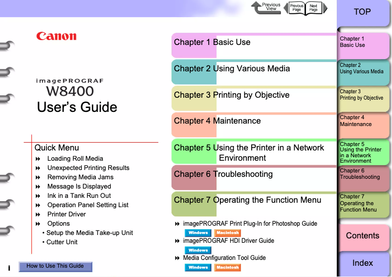 Imagen de la primera página del manual del dispositivo W8400Pg