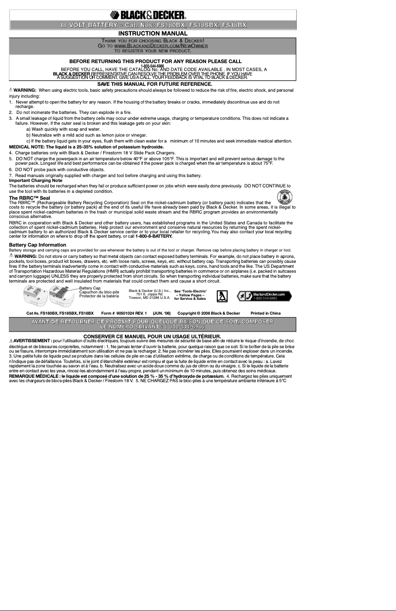 Imagen de la primera página del manual del dispositivo FS18SBX