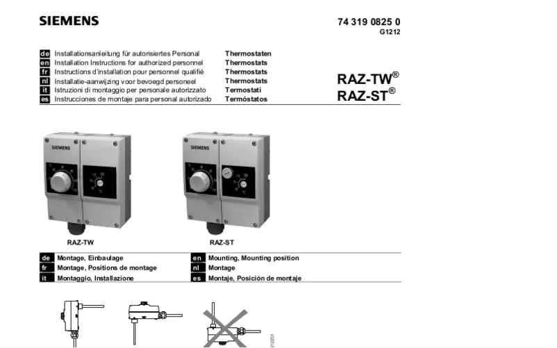 Imagen de la primera página del manual del dispositivo RAZ-ST