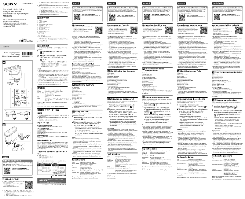 Página nº 1 - Guía de instalación Sony ECM-B1M