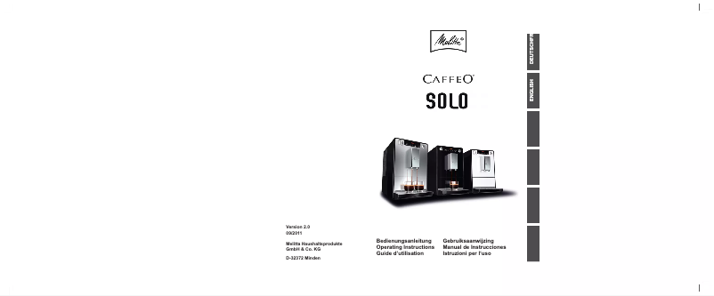 Página nº 1 - Manual de usuario Melitta Caffeo Solo