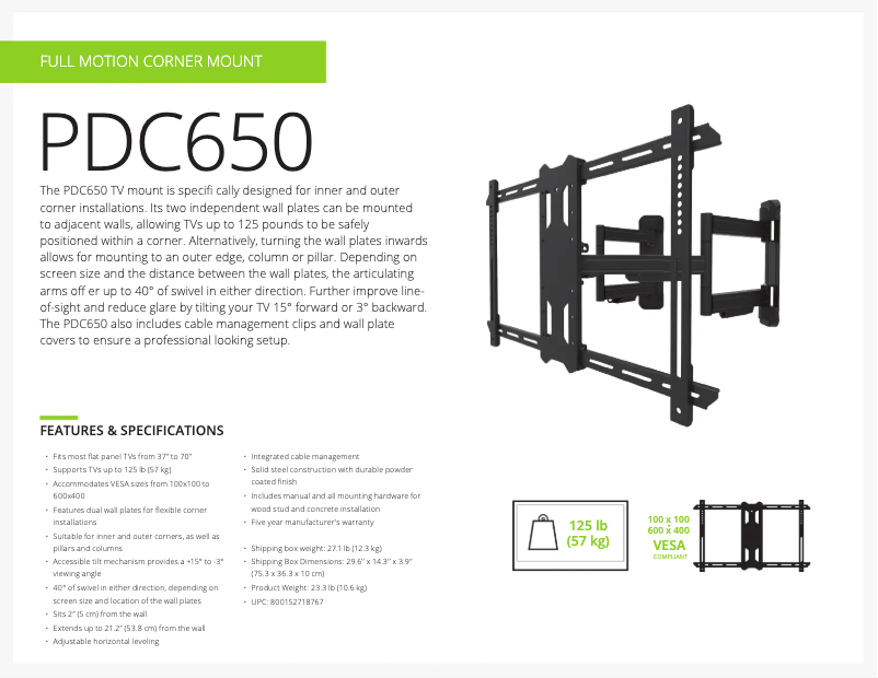 Página nº 1 - Ficha técnica Kanto PDC650