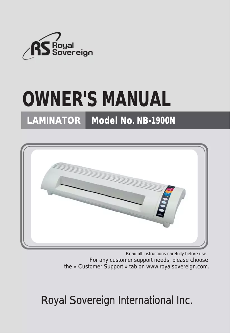 Página 1 del manual Manual de usuario Royal Sovereign NB-1900N