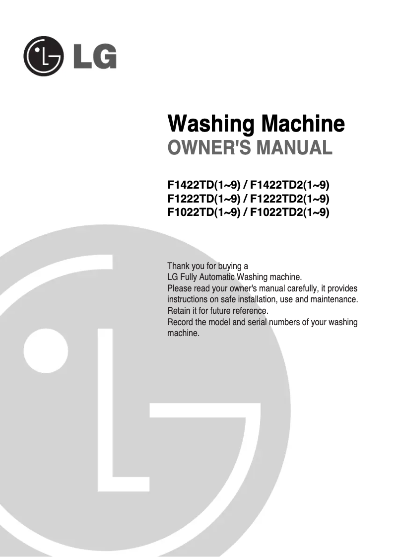 Imagen de la primera página del manual del dispositivo F1222TD2