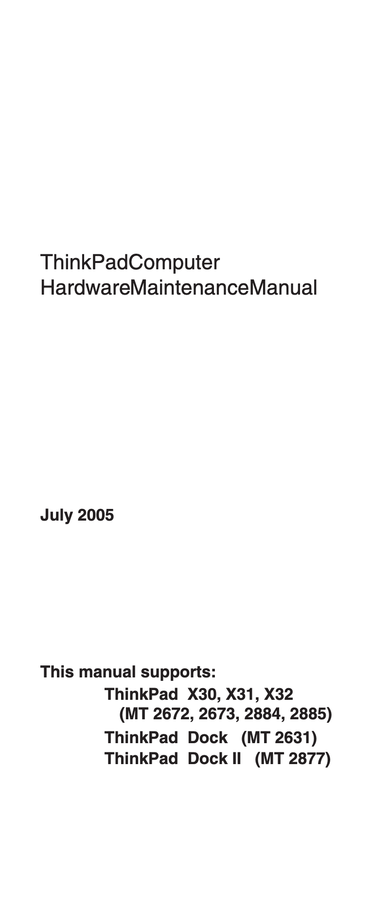 Página nº 1 - Manual de usuario Lenovo ThinkPad X31