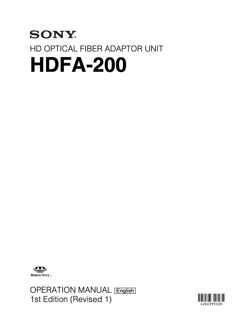 Imagen de la primera página del manual del dispositivo HDFA-200
