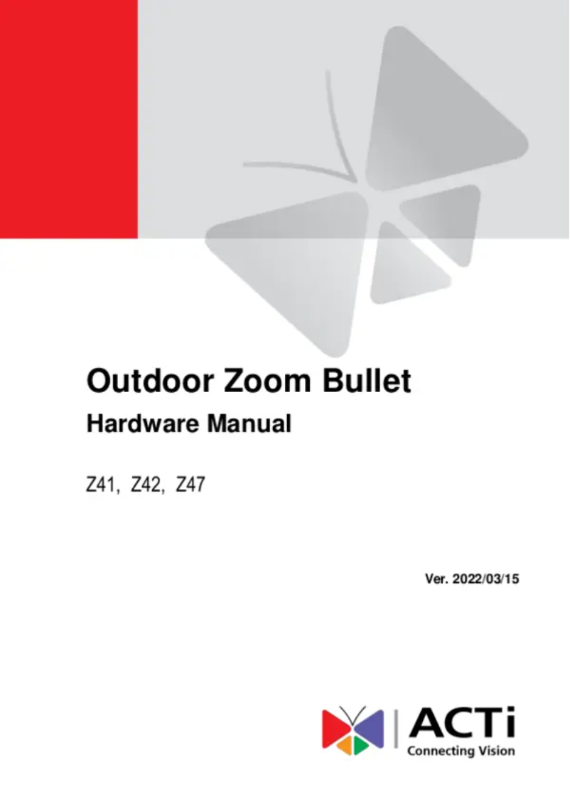 Página 1 del manual Manual de usuario ACTi Z42