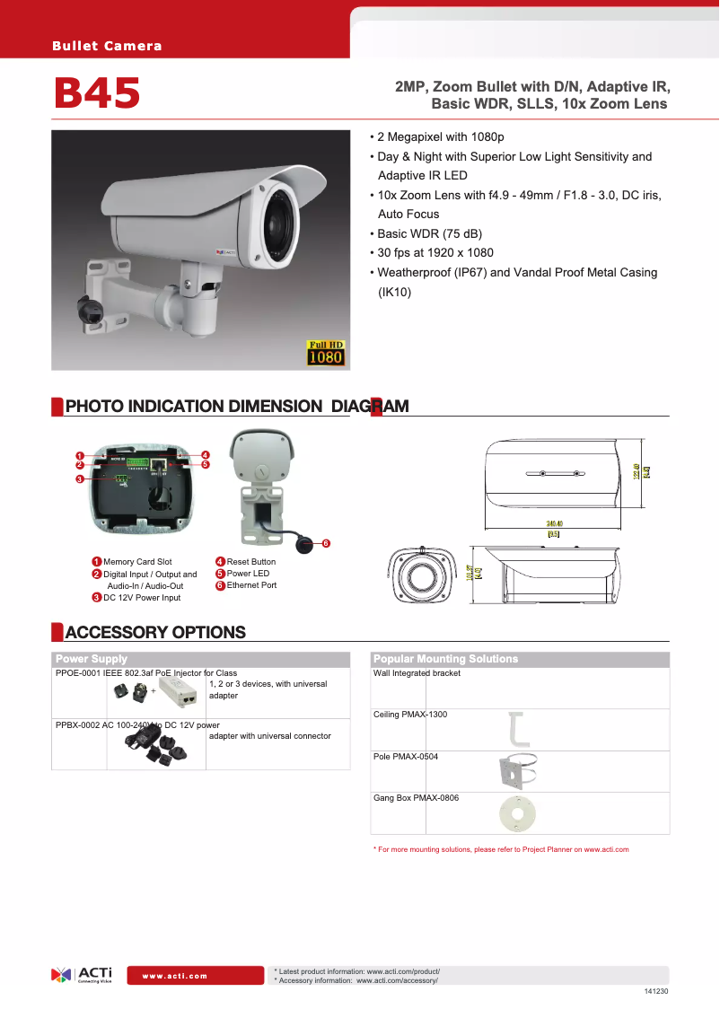 Página 1 del manual Folleto ACTi B45