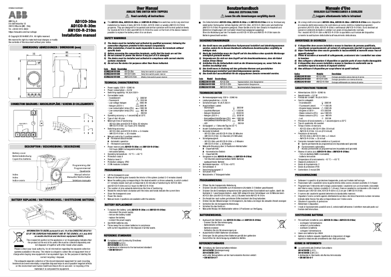 Imagen de la primera página del manual del dispositivo AW1CO-R-210m