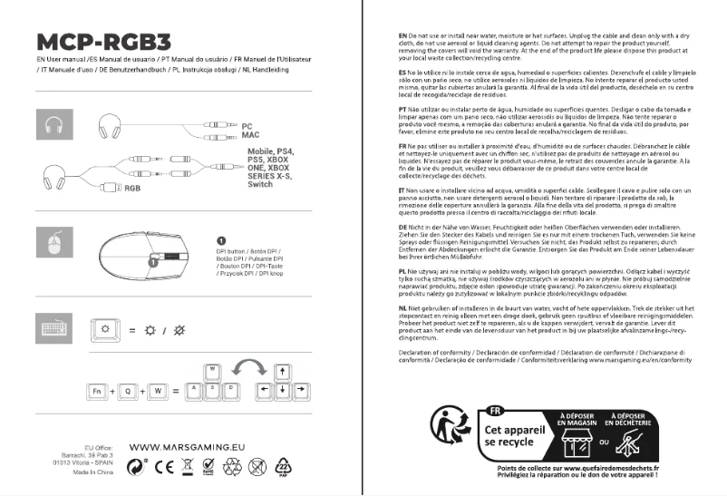 Imagen de la primera página del manual del dispositivo MCP-RGB3