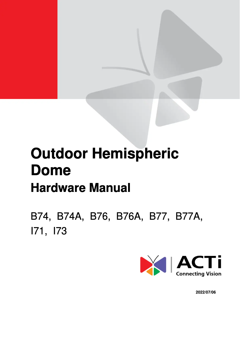 Página 1 del manual Manual de usuario ACTi B76