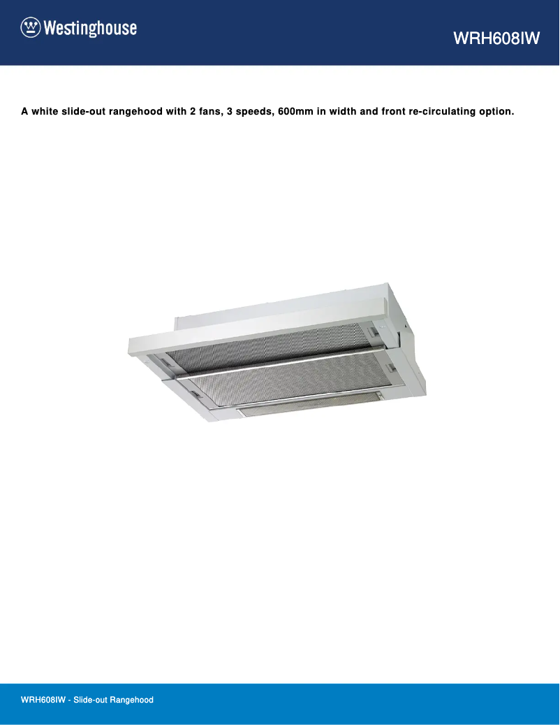 Imagen de la primera página del manual del dispositivo WRH608IW