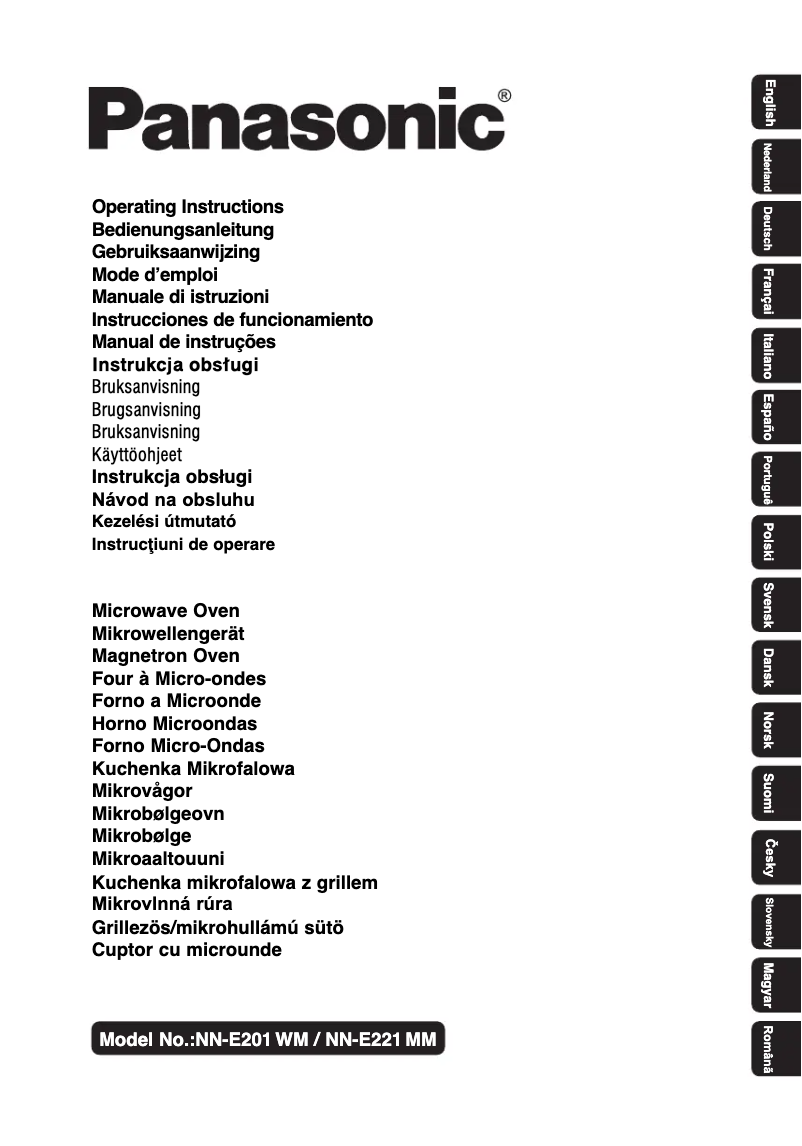 Imagen de la primera página del manual del dispositivo NN-E201W