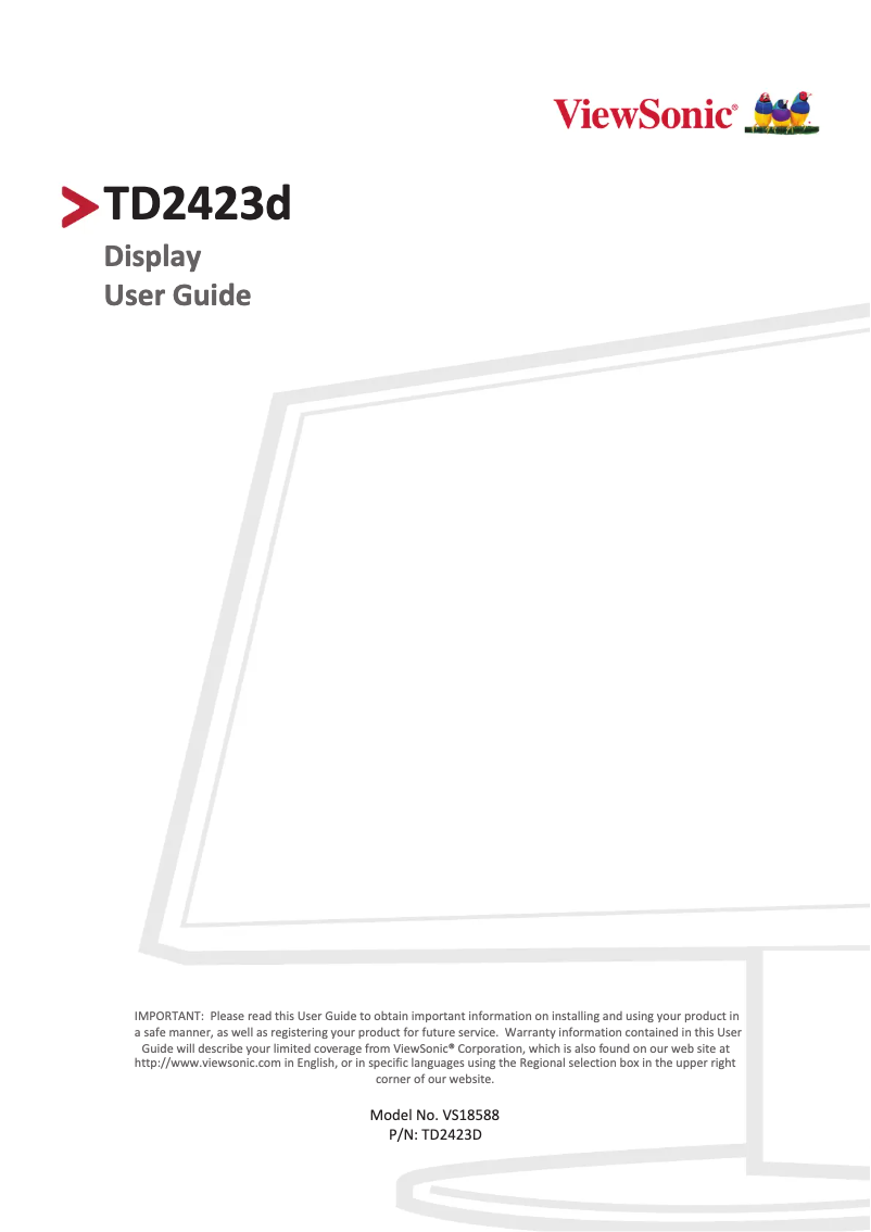 Página 1 del manual Manual de usuario Viewsonic TD2423D