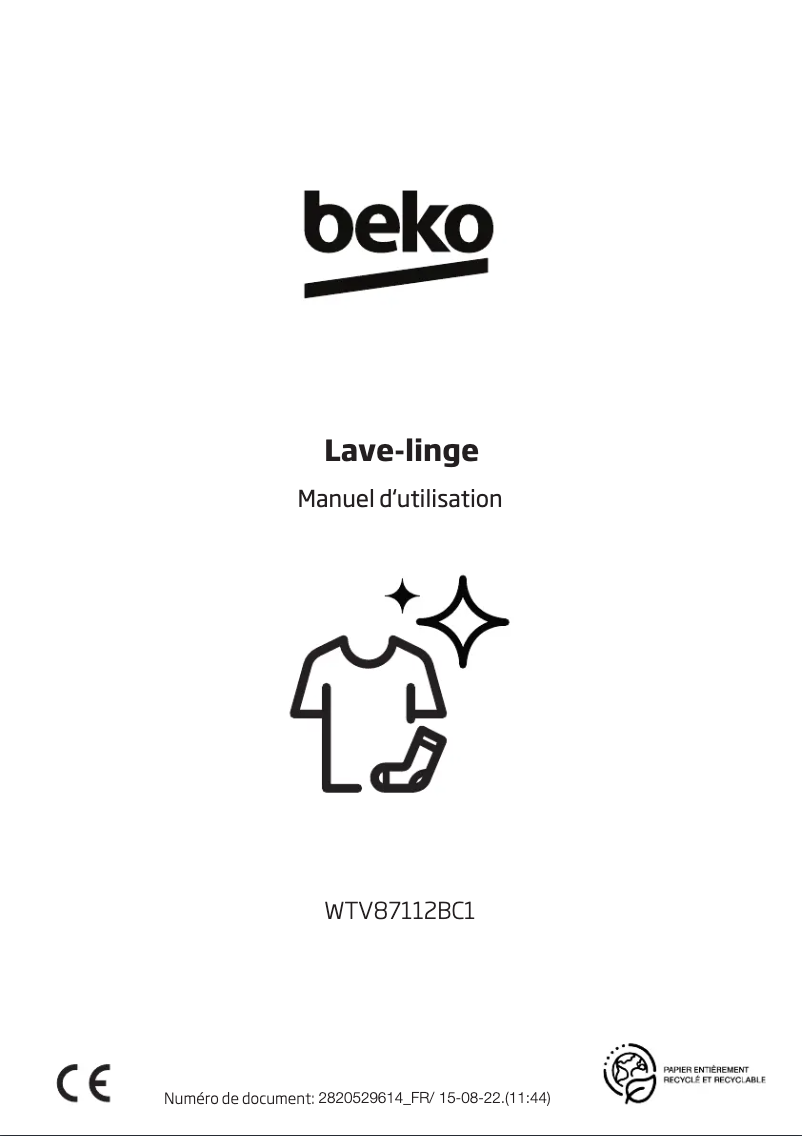 Página 1 del manual Manual de usuario Beko WTV87112BC1