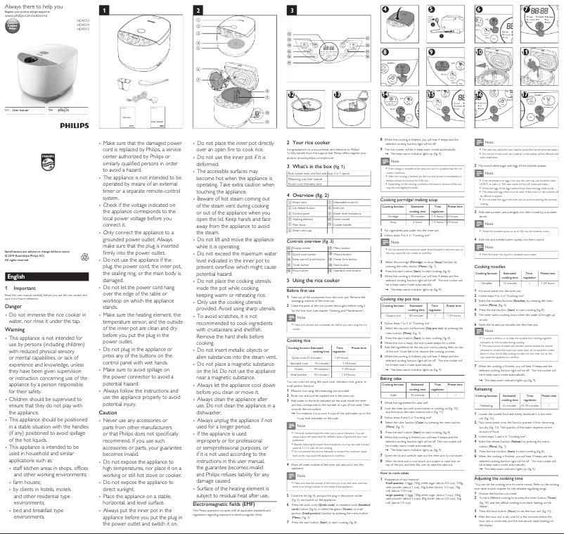 Imagen de la primera página del manual del dispositivo Daily Collection HD4514