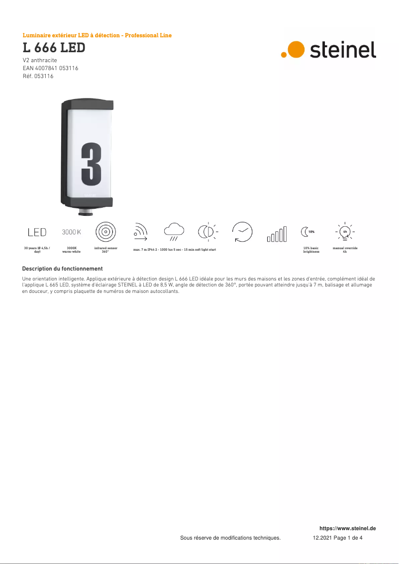 Imagen de la primera página del manual del dispositivo L 666 LED
