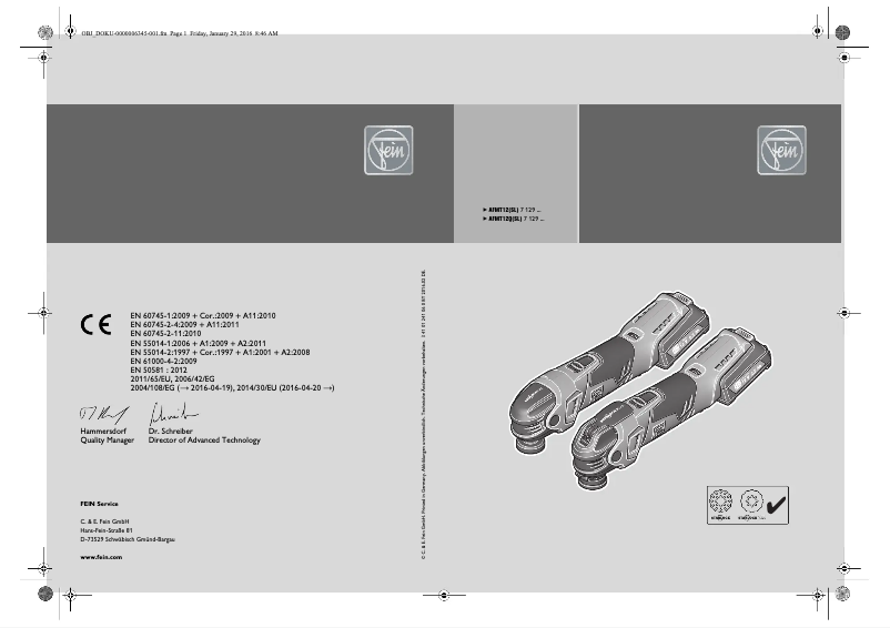 Página nº 1 - Manual de usuario Fein AFMT 12 QSL