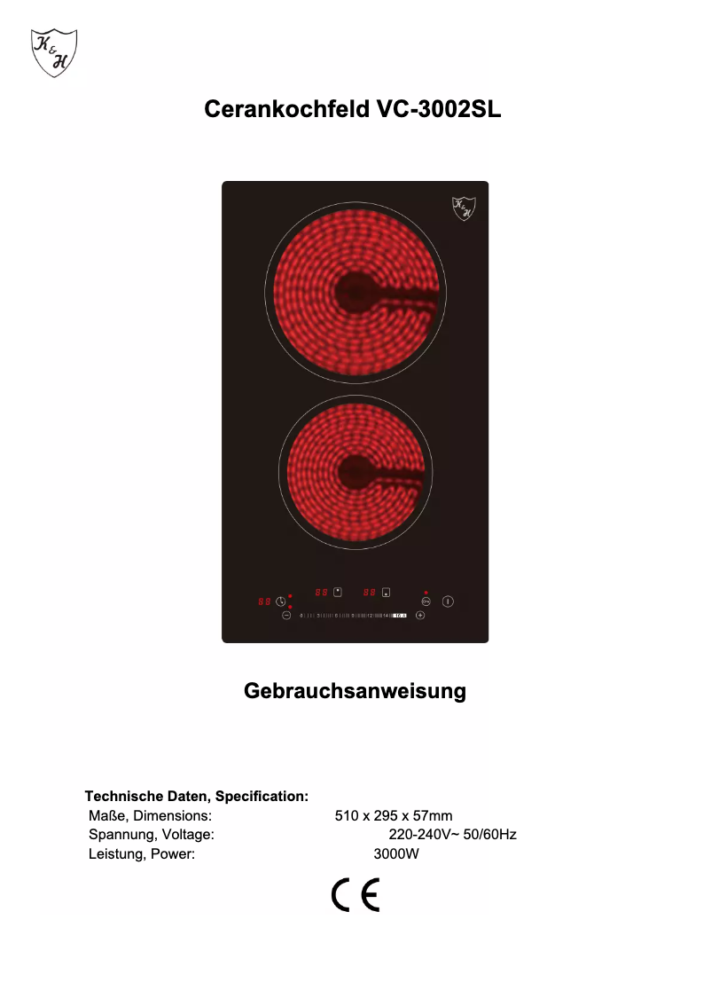 Imagen de la primera página del manual del dispositivo VC-3002SL